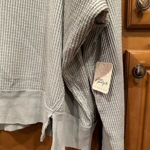 Free people NWT waffle knit long sleeve top